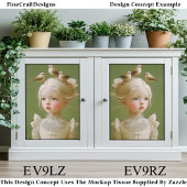 Whimsical Girl, Birds In Her Hair EV9LZ Decoupage Tissuepapier