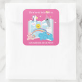 Whimsical Girl Bookplate Vierkante Sticker (Tas)