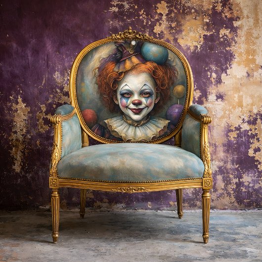 Whimsical Girl Clown Decoupage Tissuepapier