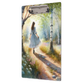 Whimsical Girl Dancing Through Birch Forest Klembord (Links)