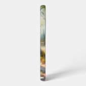 Whimsical Girl Dancing Through Birch Forest Samsung Galaxy Hoesje (Linkerkant)