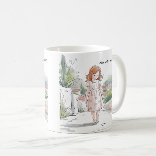 Whimsical Girl in Natuur - Mok voor een vredig mom