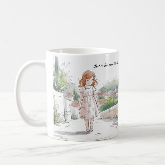Whimsical Girl in Natuur - Mok voor een vredig mom (Links)