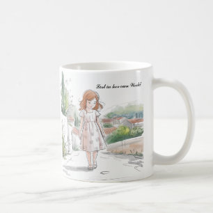 Whimsical Girl in Natuur - Mok voor een vredig mom