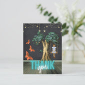 Whimsical Girl in Swing Surreal Bedankt Briefkaart (Staand voorkant)