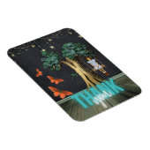 Whimsical Girl in Swing Surreal Bedankt Magneet (Rechterzijde)