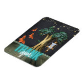 Whimsical Girl in Swing Surreal Bedankt Magneet (Linkerzijde)