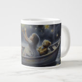 Whimsical Girl Moon Dream Fantasy Scene Grote Koffiekop (Voorkant rechts)