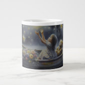 Whimsical Girl Moon Dream Fantasy Scene Grote Koffiekop (Voorkant)