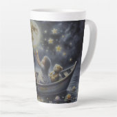 Whimsical Girl Moon Dream Fantasy Scene Latte Mok (Rechterhoek)