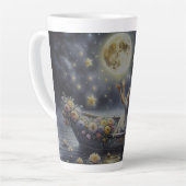 Whimsical Girl Moon Dream Fantasy Scene Latte Mok (Linkerhoek)