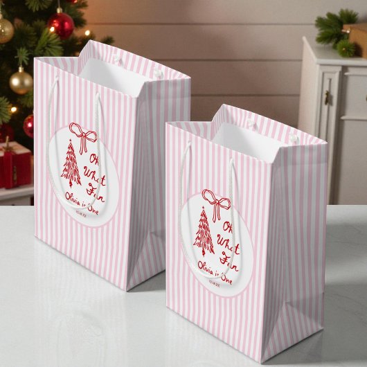 Whimsical Girl Oh What Fun 1st Birthday Party Medium Cadeauzakje