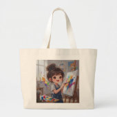 Whimsical Girl Painter Tote Bag (Voorkant)