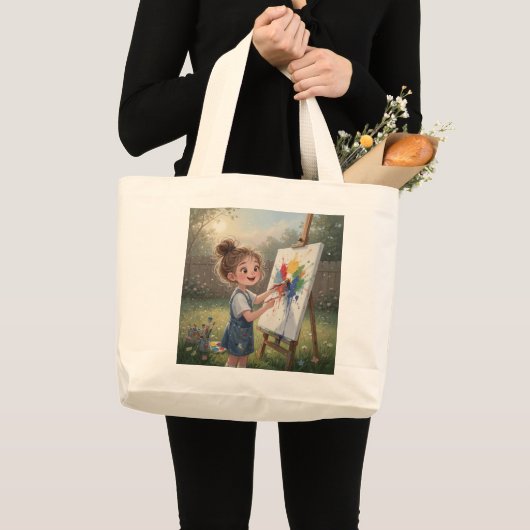 Whimsical Girl Painter Tote Bag (Voorkant (product))