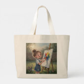 Whimsical Girl Painter Tote Bag (Achterkant)