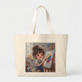 Whimsical Girl Painter Tote Bag (Voorkant)