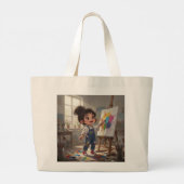 Whimsical Girl Tote Bag (Achterkant)