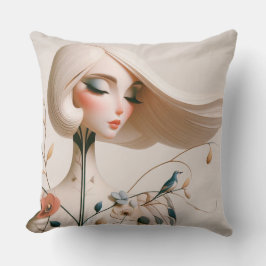 Whimsical Girl Vierkant Kussen