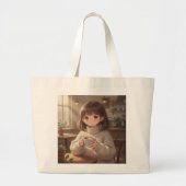 Whimsical Girl with Coffee Tote Bag (Voorkant)