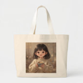 Whimsical Girl with Coffee Tote Bag (Voorkant)