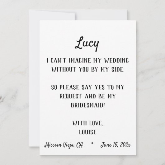 Whimsical  Girls Bridesmaid  (Achterkant)