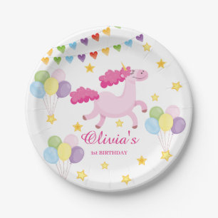 Whimsical Girls eerste Schattigee roze eenhoorn ve Papieren Bordje