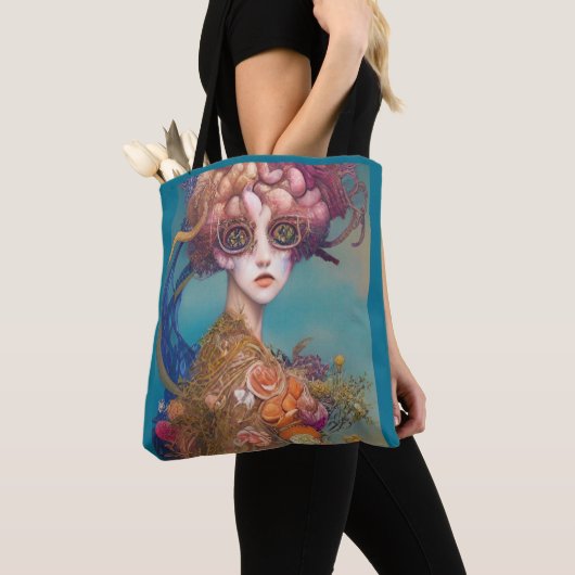 Whimsical Girls Face Nymph Fairy Witch Magical Tot Tote Bag (Dichtbij)