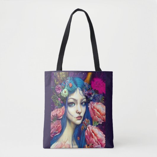 Whimsical Girls Face Nymph Fairy Witch Magical Tote Bag (Voorkant)