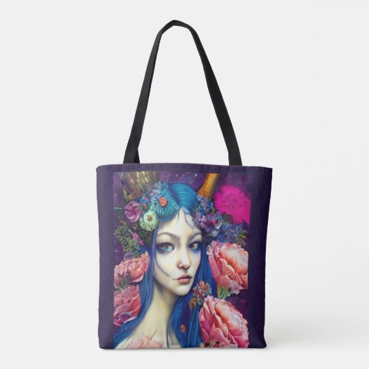 Whimsical Girls Face Nymph Fairy Witch Magical Tote Bag (Achterkant)
