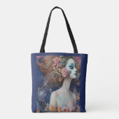 Whimsical Girls Face Nymph Fairy Witch Magical Tote Bag (Achterkant)