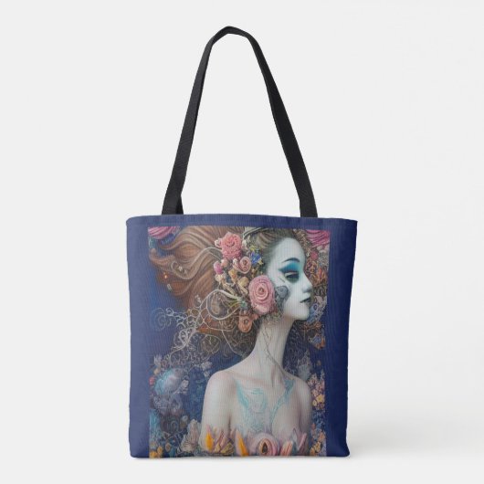 Whimsical Girls Face Nymph Fairy Witch Magical Tote Bag (Achterkant)