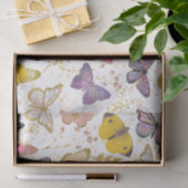 Whimsical Girly Faux Glitter Butterflies Golden Tissuepapier (Geschenk)