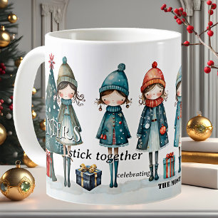 Whimsical Girly Sisters Kerstmis Koffiemok