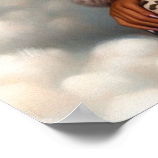 Whimsical  Glamour: Afro Pin-Up Luipaard Poster (Hoek)