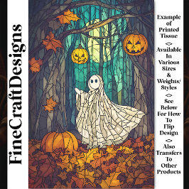 Whimsical Glas in lood Ghost AB5 Decoupage Tissuepapier