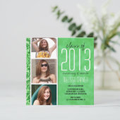 Whimsical Glitter Afstudeerder Aankondiging - Groe (Staand voorkant)
