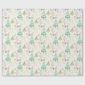 Whimsical Glitter Kerstbomen Holiday Cadeaupapier (Vlak)