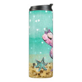 *~* Whimsical Glitter Mermaid Zee Turtle Shells  Thermosbeker (Gedraaid links)