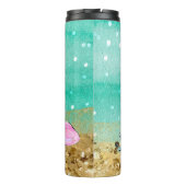 *~* Whimsical Glitter Mermaid Zee Turtle Shells  Thermosbeker (Achterkant)