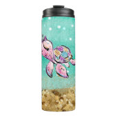 *~* Whimsical Glitter Zee Turtle Shells Star fish Thermosbeker (Voorkant)
