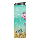 *~* Whimsical Glitter Zee Turtle Shells Star fish Thermosbeker (Gedraaid links)