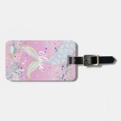 Whimsical Glitter Zeemeermin Beachy Onder het Zee Bagagelabel (Voorkant horizontaal)