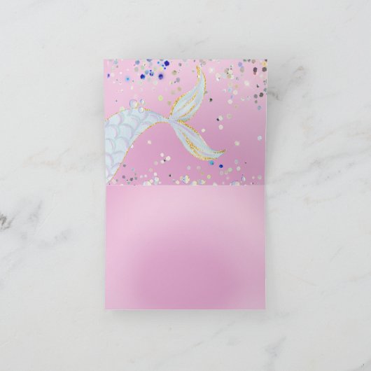 Whimsical Glitter Zeemeermin Beachy Onder het Zee Bedankkaart (Binnen)