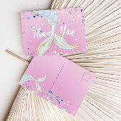 Whimsical Glitter Zeemeermin Beachy Onder het Zee Briefkaart