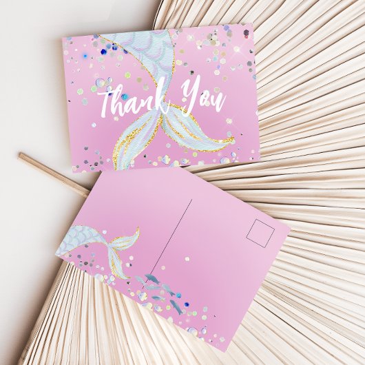 Whimsical Glitter Zeemeermin Beachy Onder het Zee Briefkaart