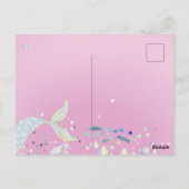 Whimsical Glitter Zeemeermin Beachy Onder het Zee Briefkaart (Achterkant)