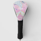 Whimsical Glitter Zeemeermin Beachy Onder het Zee Golfheadcover (Voorkant)