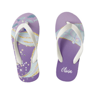 Whimsical Glitter Zeemeermin Beachy Onder het Zee Kinder Teenslippers