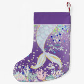 Whimsical Glitter Zeemeermin Beachy Onder het Zee Kleine Kerstsok (Achterkant)