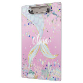 Whimsical Glitter Zeemeermin Beachy Onder het Zee Klembord (Links)